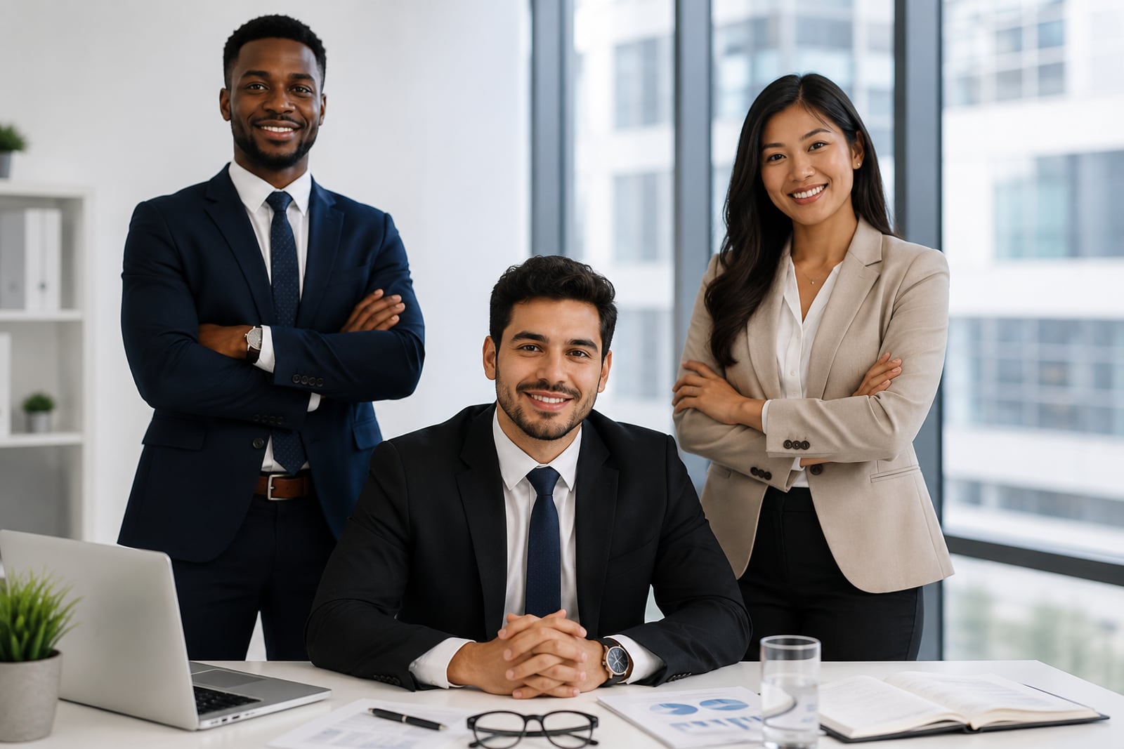 Professionals working together in an office